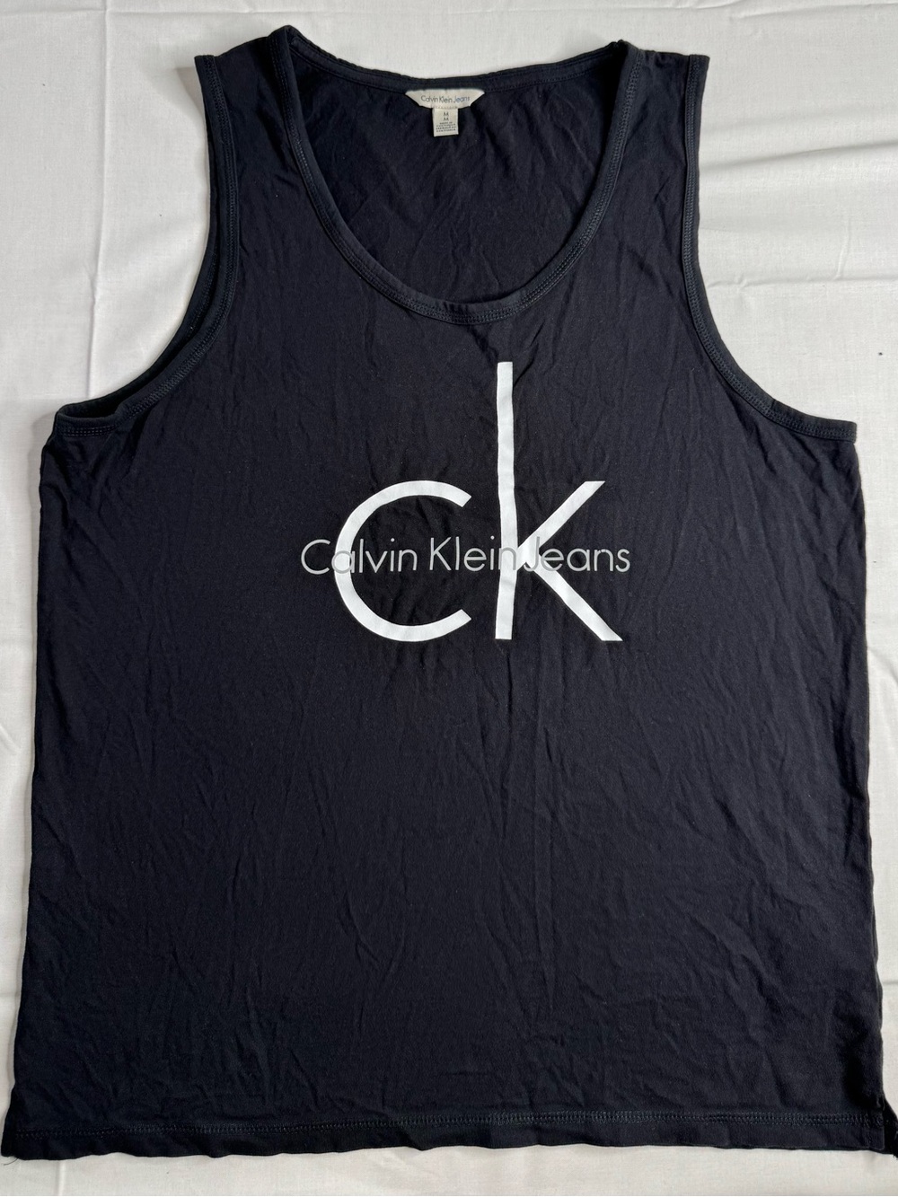 Calvin Klein Jeans Black Tank with White CK Logo